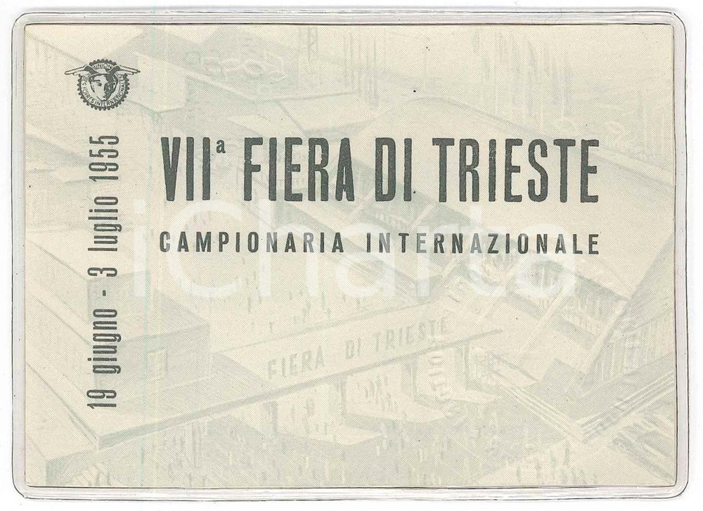 Oggetto da collezione cartaceo 1955 FIERA DI TRIESTE Tessera d onore del Cav. Giorgio PICCOLI  11x8 cm 1
