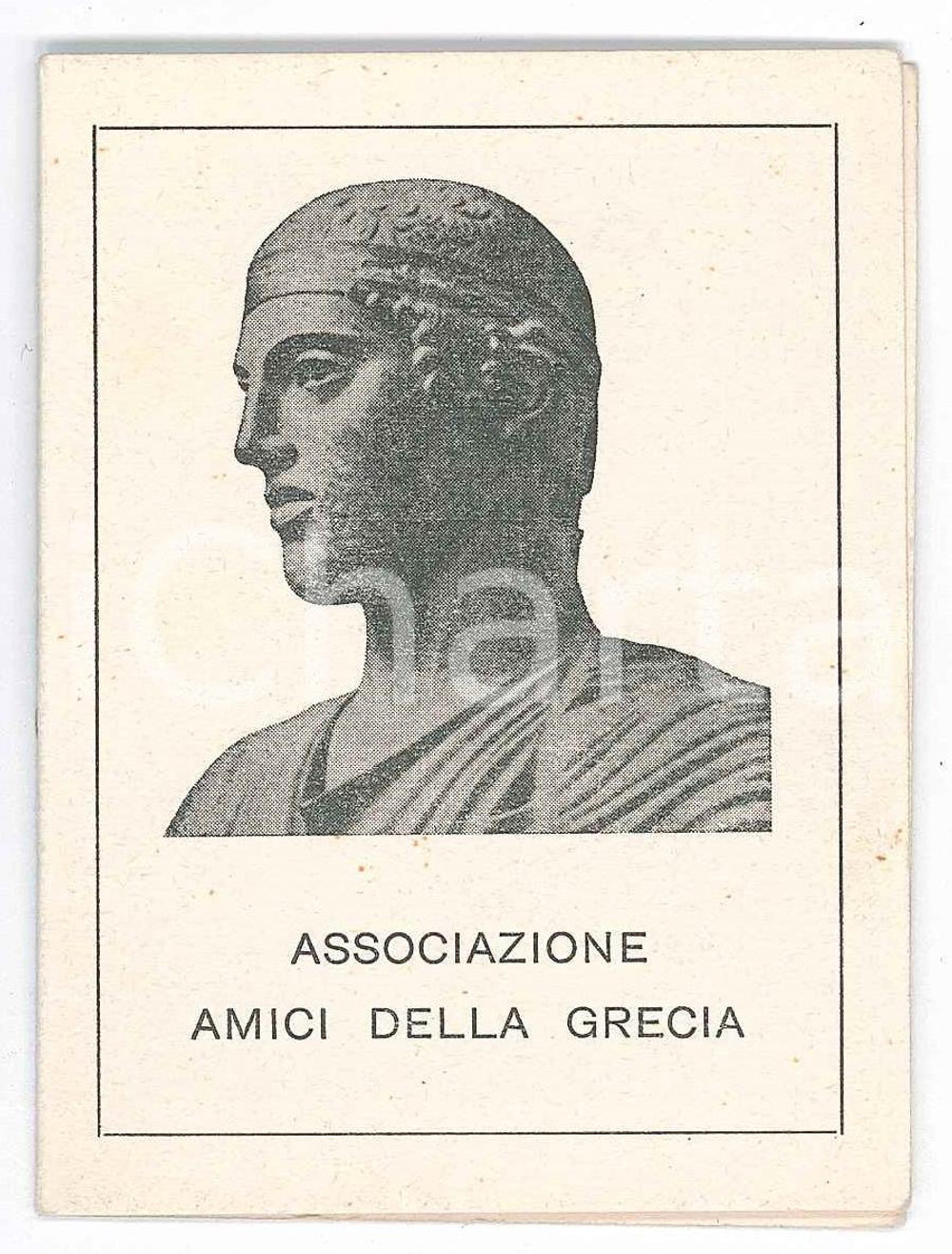 Oggetto da collezione cartaceo 1960 TRIESTE  Associazione AMICI DELLA GRECIA  Tessera sociale 1