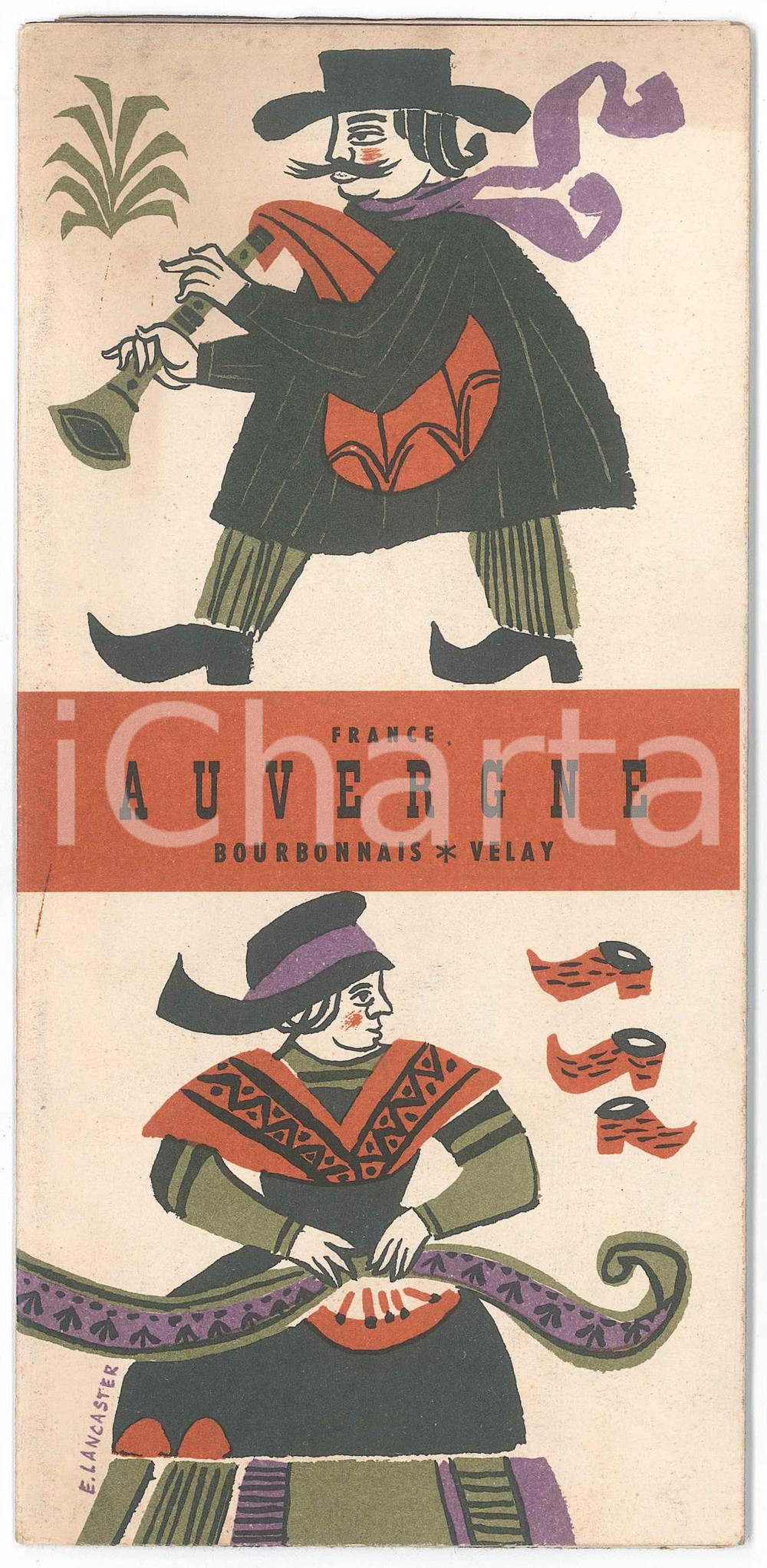 Materiale pubblicitario d’epoca 1955 FRANCE   AUVERGNE  BOURBONNAISVELAY Vintage brochure 1