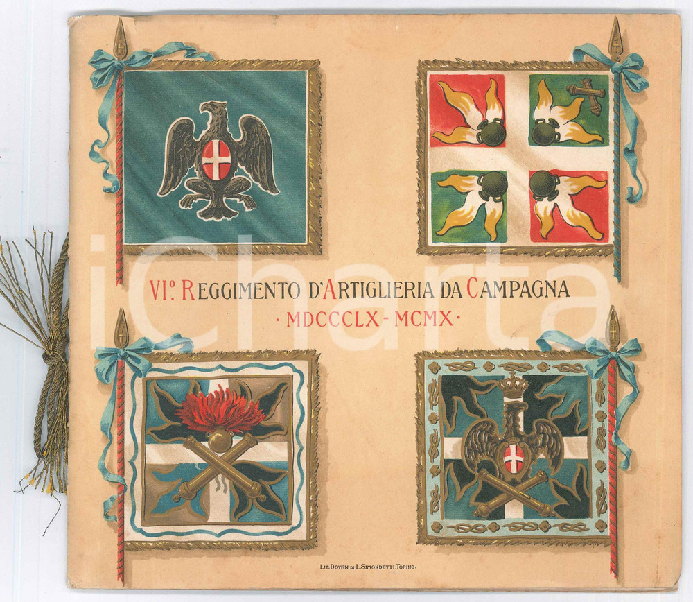 Libro, pubblicazione d epoca 18601910 VI Reggimento Artiglieria da Campagna  Pubblicazione cinquantenario 1