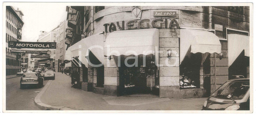 Cartolina originale da collezione 2000 ca MILANO Bar pasticceria TAVEGGIA  Cartolina panoramica MOTOROLA 1