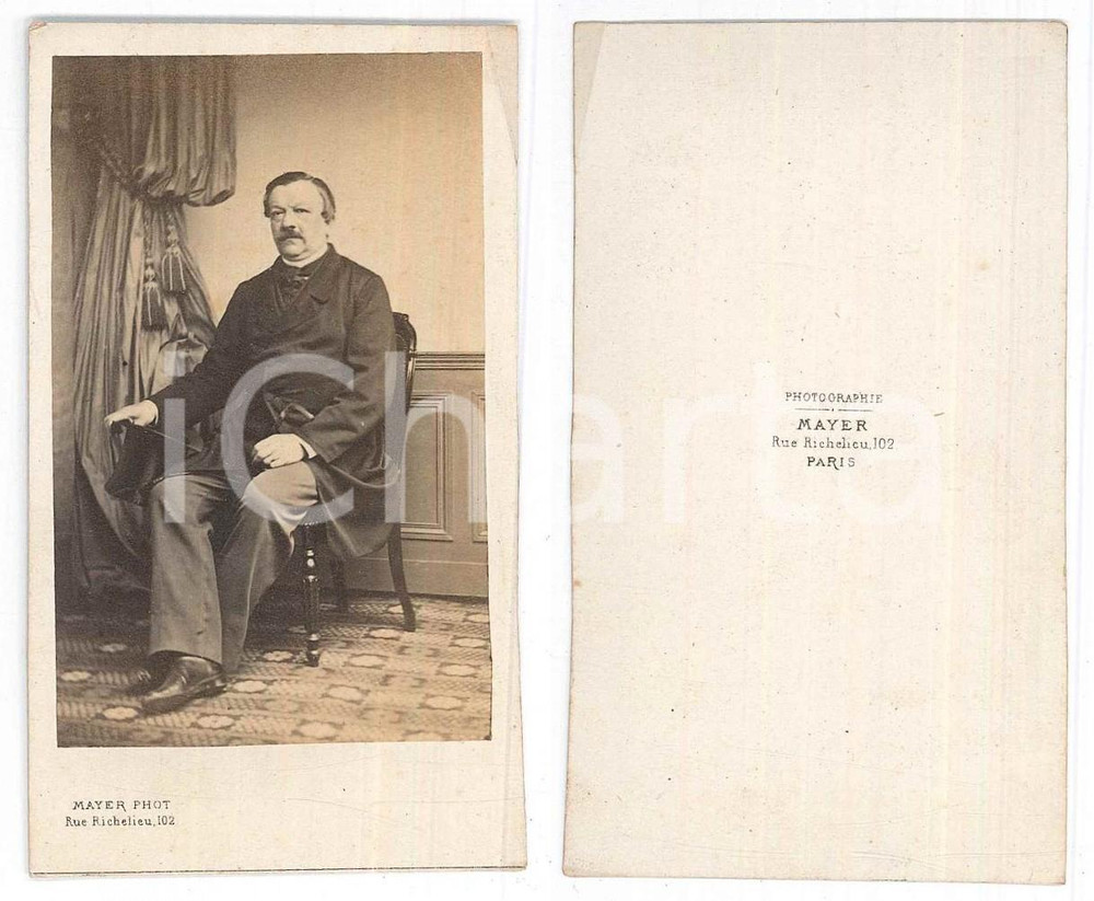 Fotografia d epoca originale 1870 ca PARIS Portrait d homme assis   Photo MAYER CDV 1