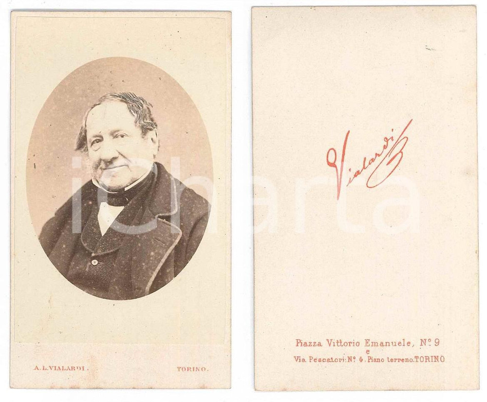 Fotografia d epoca originale 1870 ca TORINO Ritratto maschile con il cappotto  Foto VIALARDI CDV 1