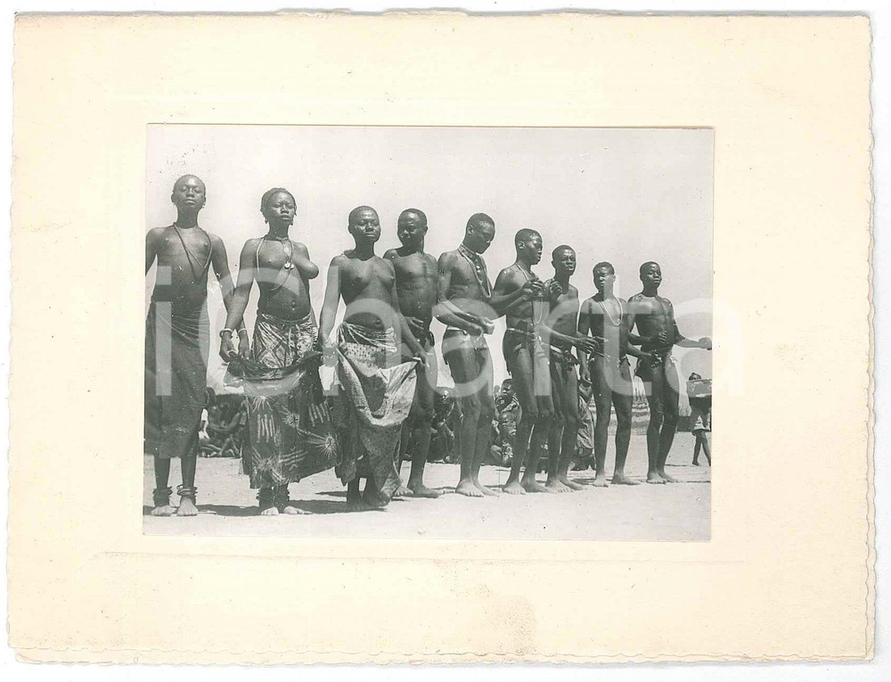 Oggetto da collezione cartaceo 1952 – Afrique – Congo Belge – Danseurs indigènes – Billet vœux avec photo 1