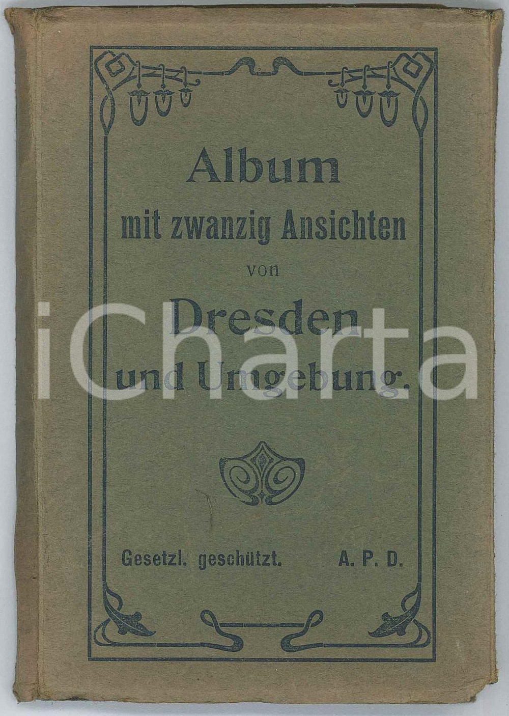 Materiale pubblicitario d’epoca 1910 ca DRESDEN und Umgebung  Album con 15 cartoline VINTAGE 1
