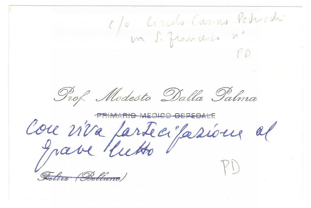 Autografo originale 1978 ITALIA Ginetta DUBBINI FORATTI Biglietto da visita AUTOGRAFO 9x5 cm 1