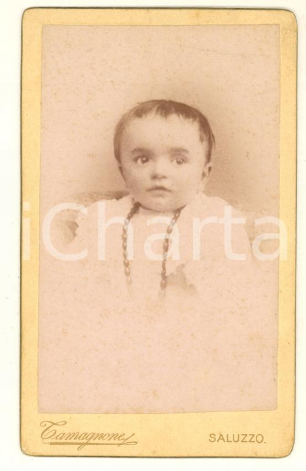 Fotografia d epoca originale 1896 SALUZZO CN Luigi LOMBARDI DI LOMBORGO a un anno  Foto 1