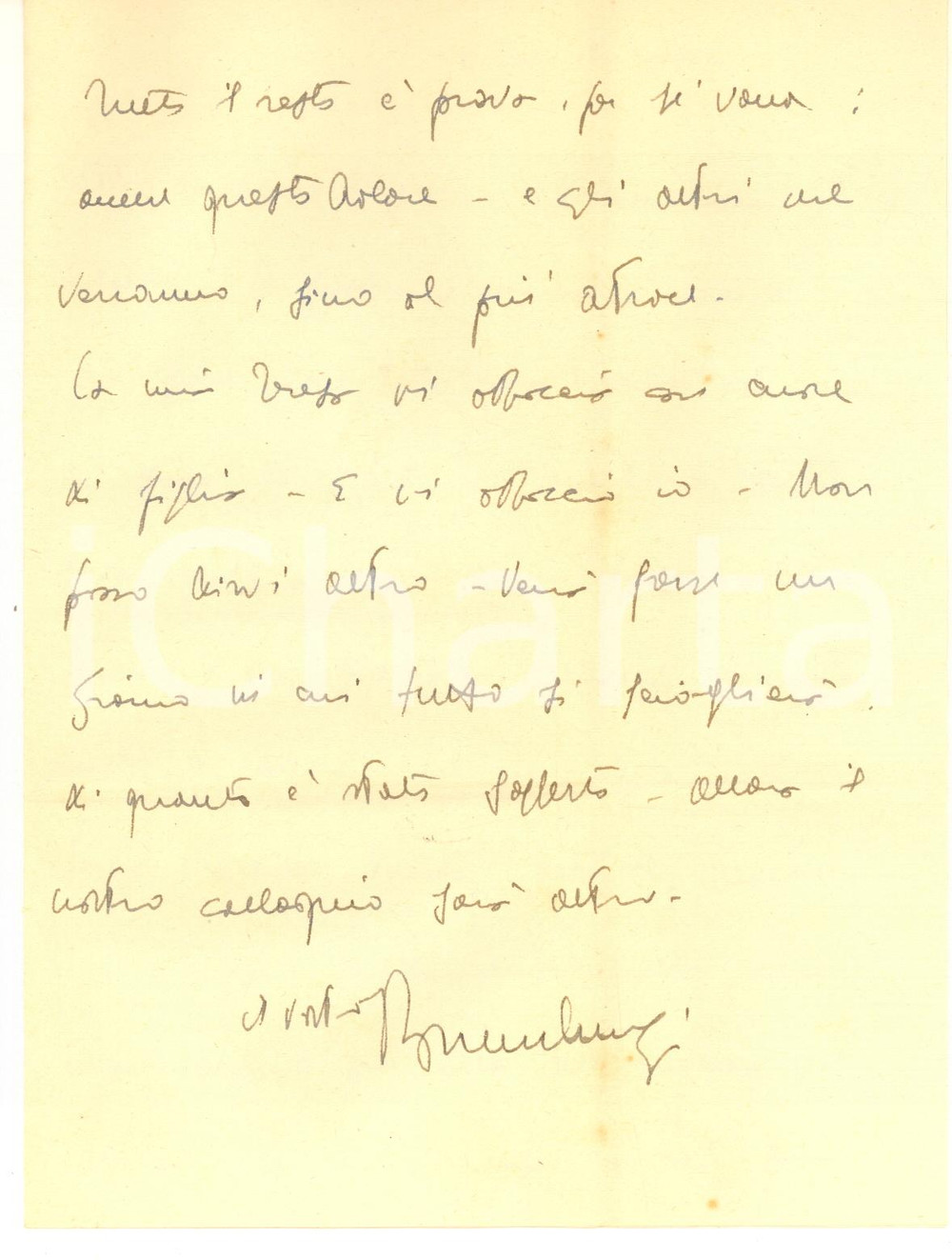 Autografo originale 1954 SALERNO Lettera Bruno LUCREZI a seguito di un lutto  AUTOGRAFO 1