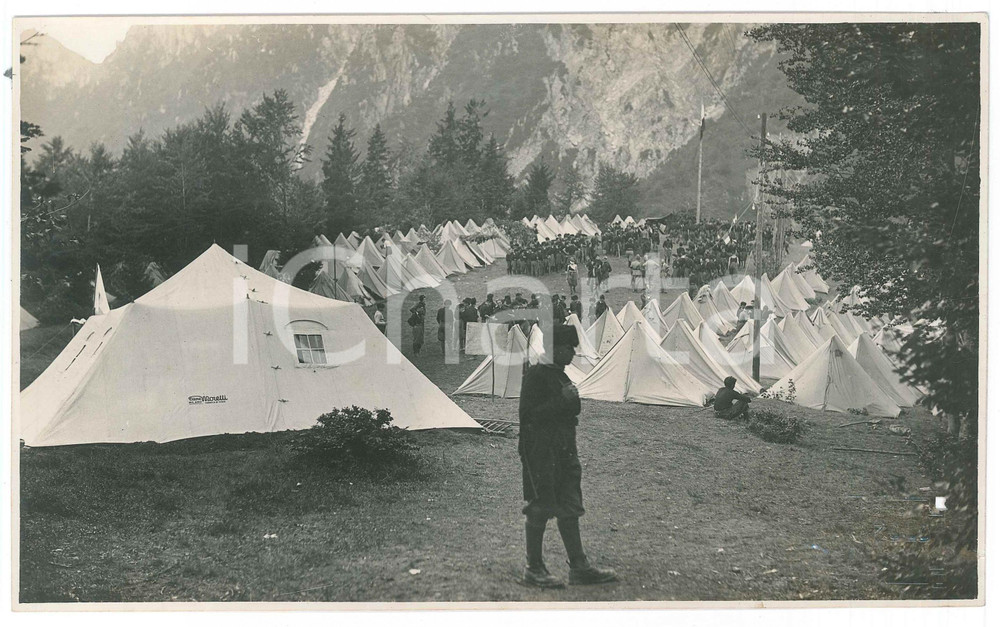 Fotografia d epoca originale 1928 LOMBARDIA  FASCISMO  Campo estivo balilla di Milano  Accampamento Foto 1