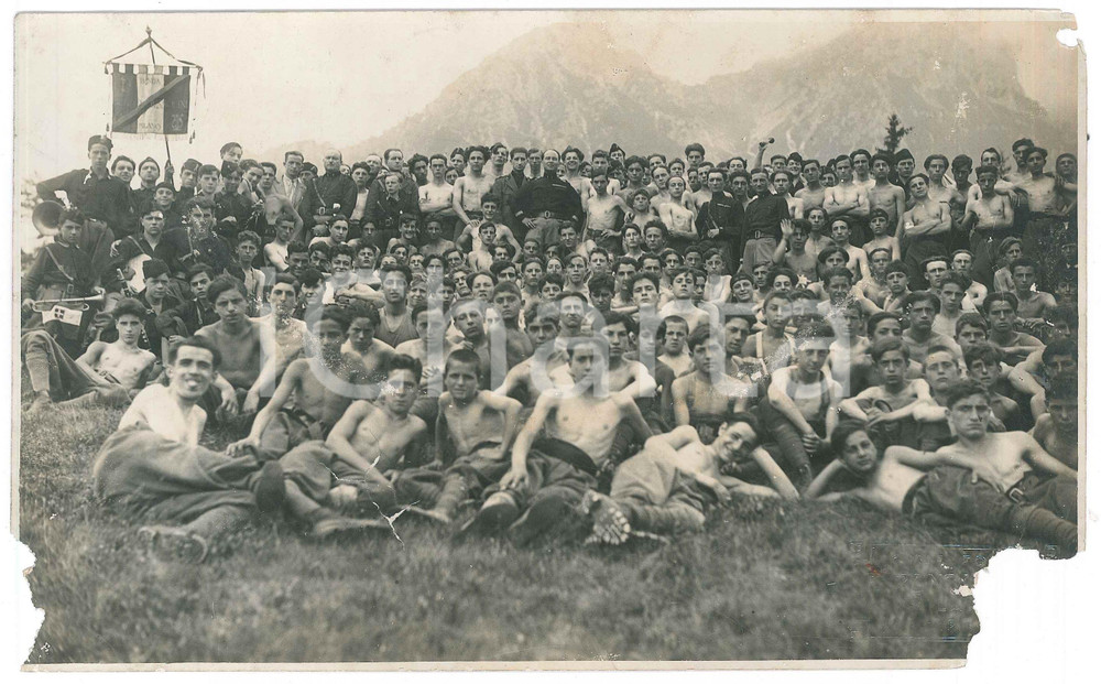Fotografia d epoca originale 1928 LOMBARDIA  FASCISMO  Campo estivo balilla di Milano  Foto di gruppo 1