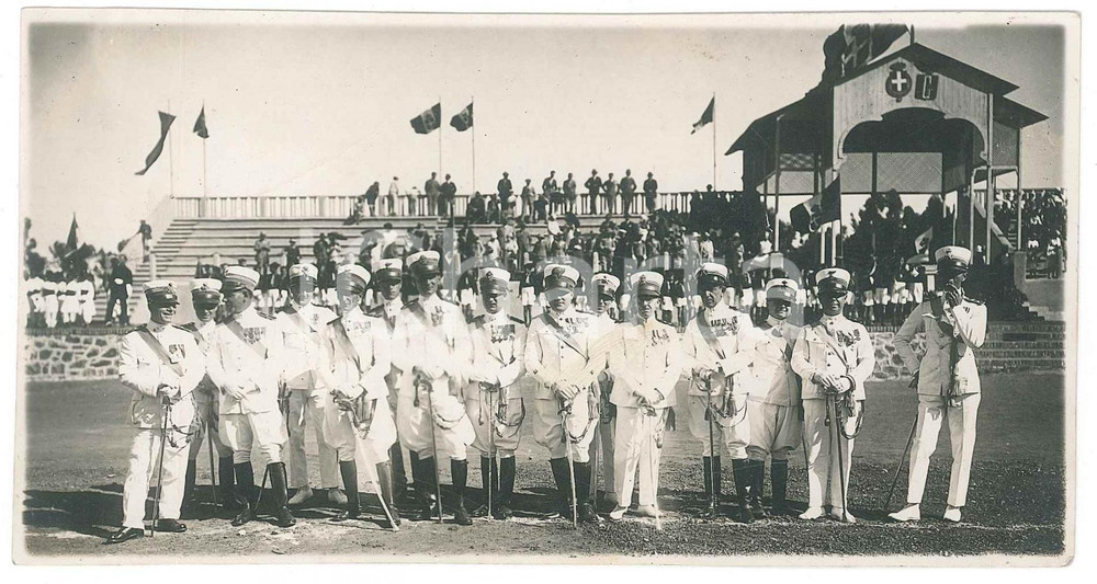 Fotografia d epoca originale 1930 ca ASMARA  ERITREA Festa dello Statuto  Ufficiali italiani  Foto 15x8 cm 1