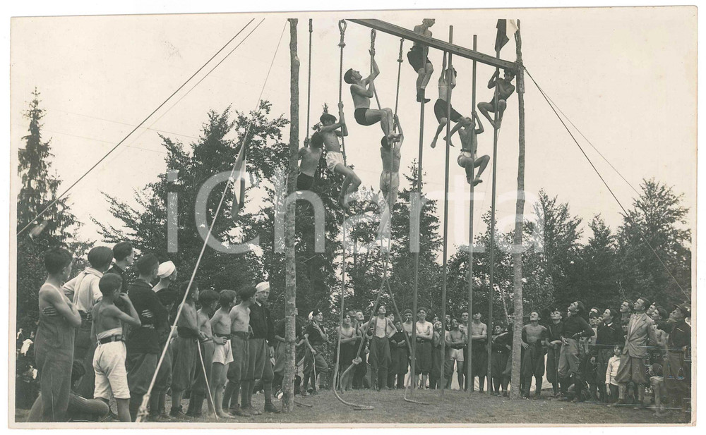 Fotografia d epoca originale 1928 LOMBARDIA  FASCISMO  Campo estivo balilla di Milano  Esercizi ginnici 1