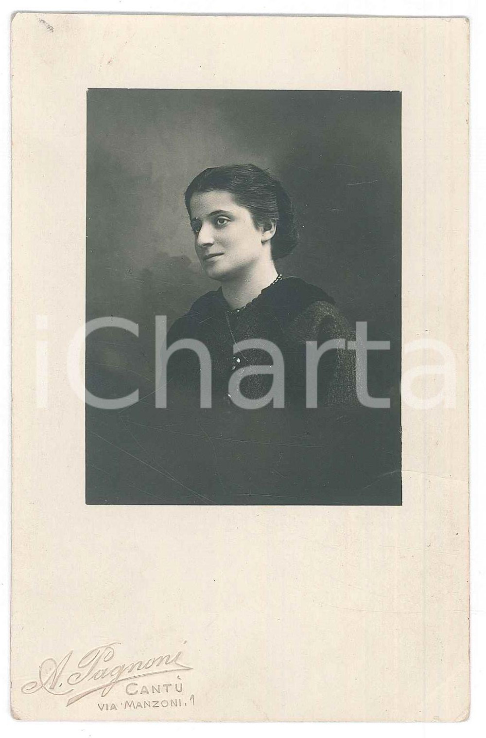 Fotografia d epoca originale 1917 CANTÃ™ Ritratto di Adalgisa SALA Foto A. PAGNONI  8x13 cm 1