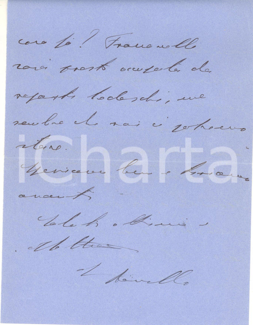 1944 PADOVA Novello PAPAFAVA ringrazia per un memoriale - AUTOGRAFO
