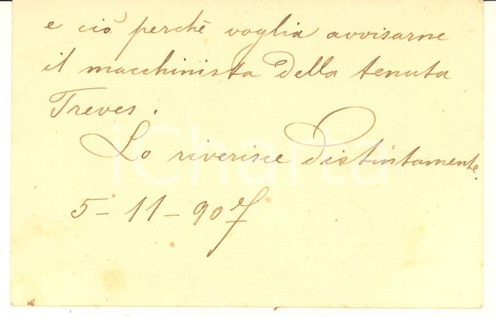 Autografo originale 1907 PADOVA Ing. Alessandro MOSCHINI  Biglietto da visita AUTOGRAFO 1