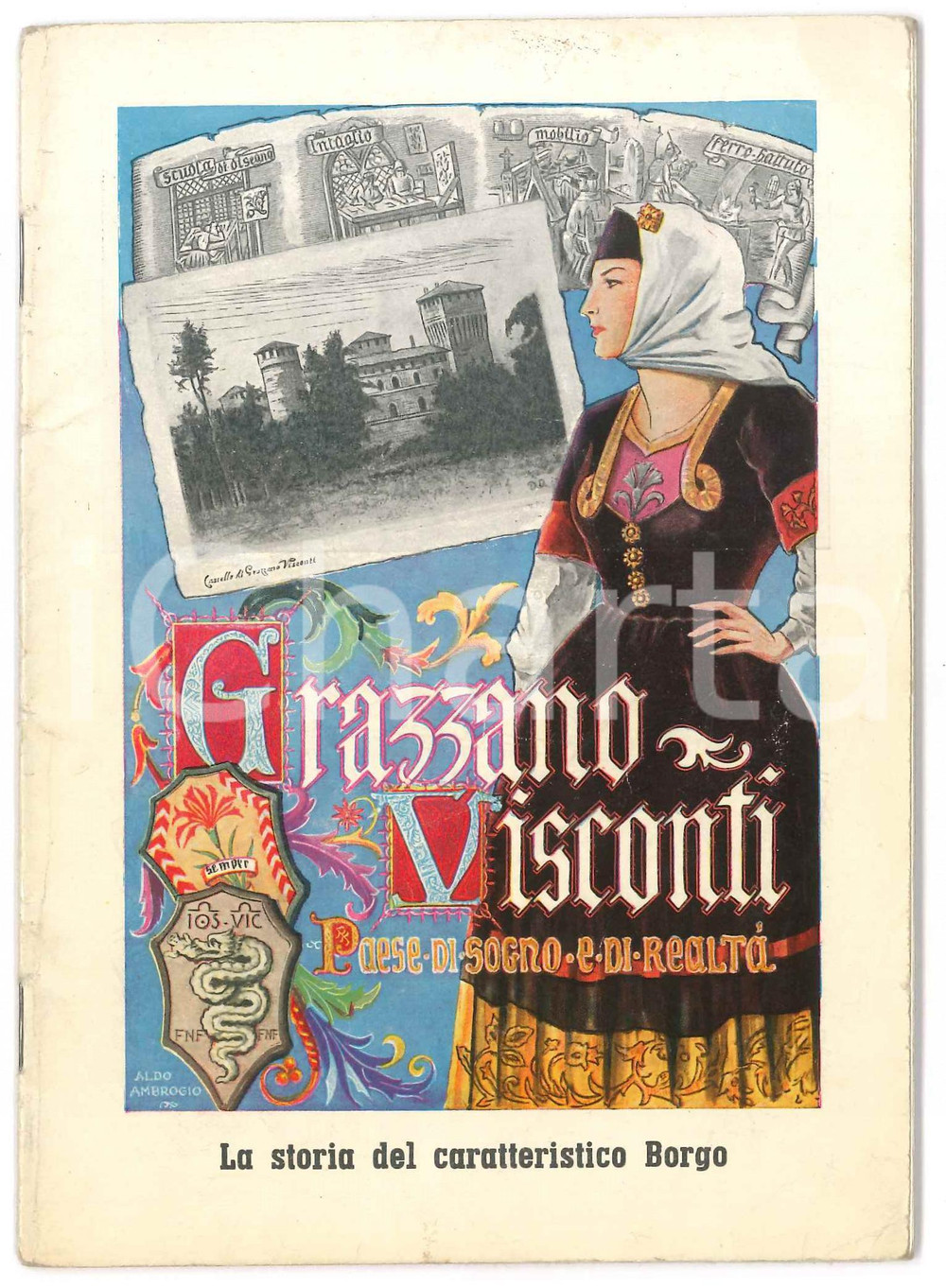 Libro, pubblicazione d epoca 1950 ca TURISMO  GRAZZANO VISCONTI paese di sogno e di realtÃ  32 pp. 1