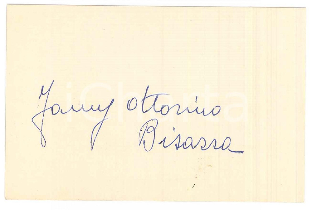 Autografo originale 1960 ca Fanny e Ottorino BISAZZA  Biglietto da visita AUTOGRAFO 1