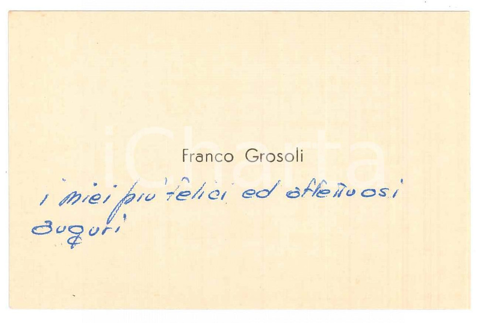 Autografo originale 1960 ca PADOVA Franco GROSOLI imprenditore  Biglietto da visita AUTOGRAFO 1