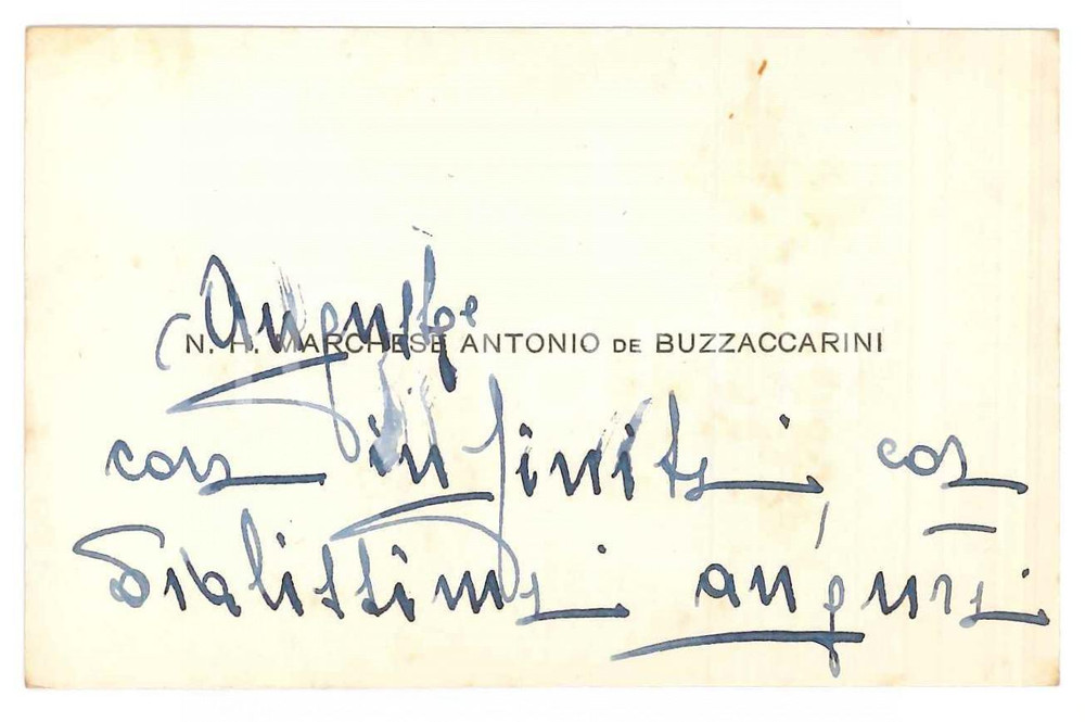 Autografo originale 1960 ca PADOVA Marchesi Augusta e Antonio BUZZACCARINI  Biglietto autografo 1