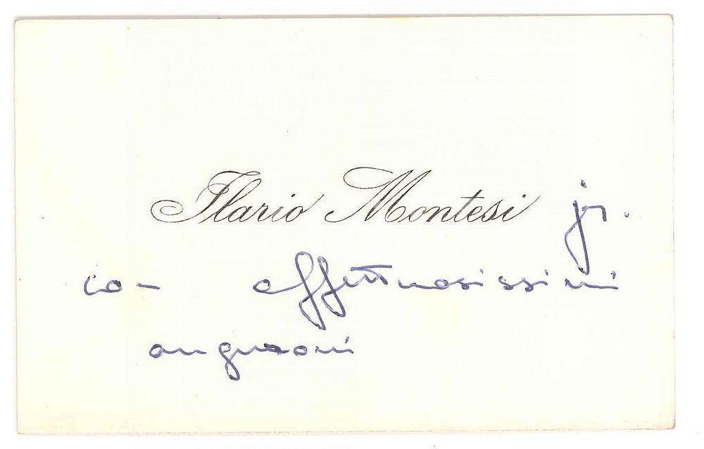 Autografo originale 1960 ca PADOVA Ilario MONTESI imprenditore   Biglietto da visita autografo 1