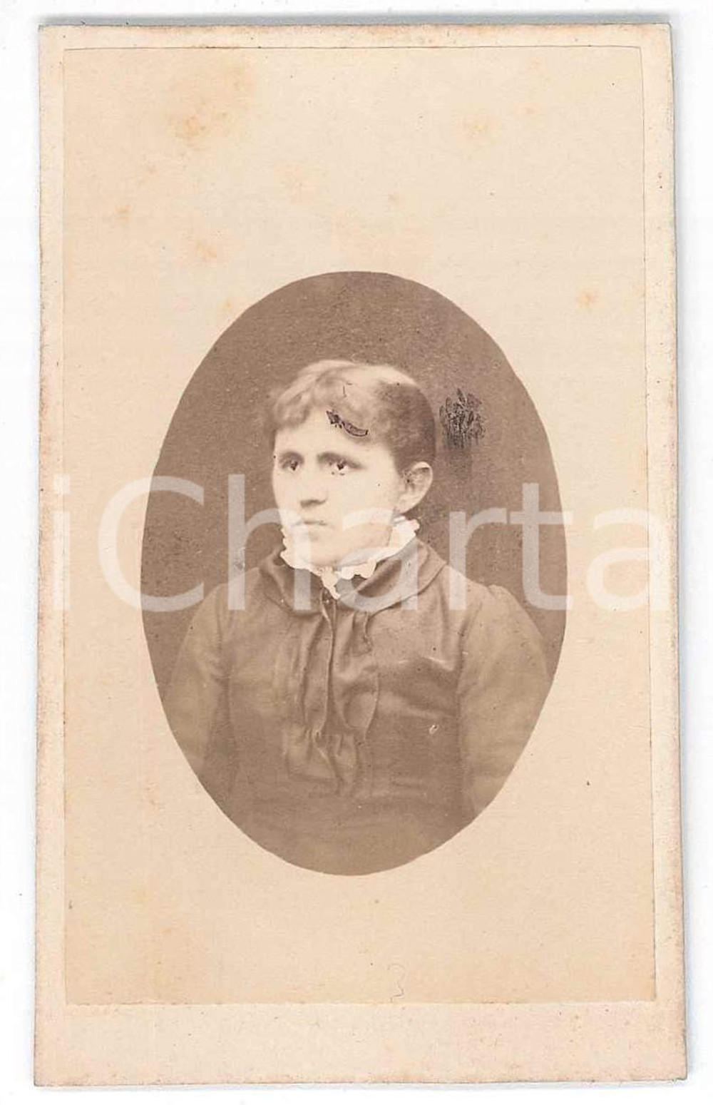 Fotografia d epoca originale 1880 ca COSTUME ITALIA Ritratto di donna  Busto Fotografia CDV 1