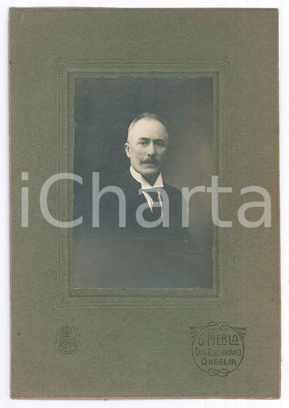 Fotografia d epoca originale 1910 ca ONEGLIA Ritratto maschile  Foto G. MERLO 11x16 cm 1