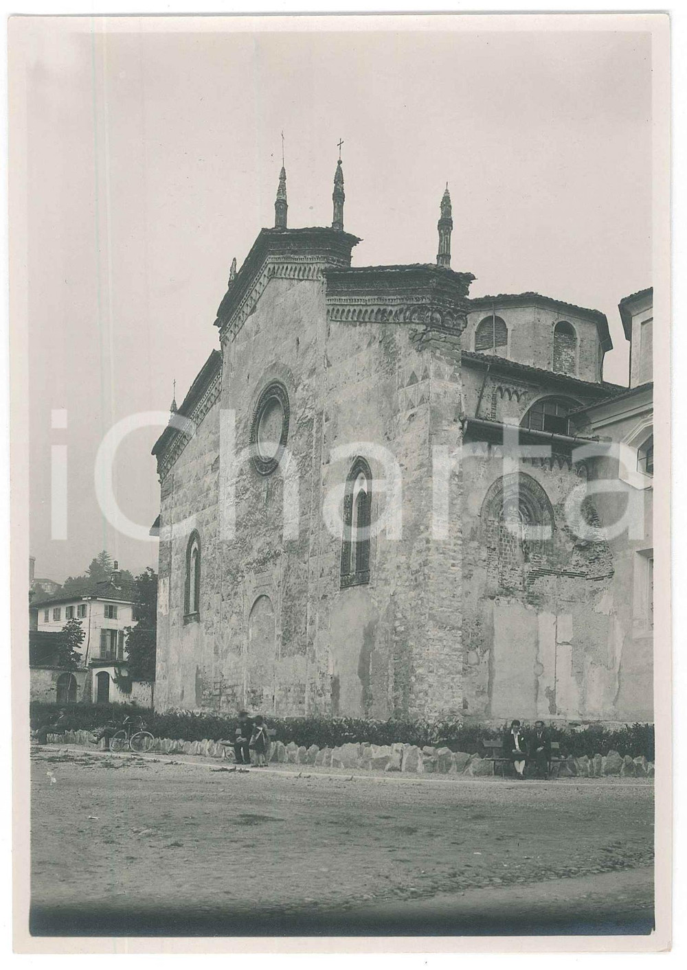 Fotografia d epoca originale 1930 ANDORNO MICCA BI Chiesa di San Lorenzo  Facciata Foto ANIMATA 12x17 cm 1
