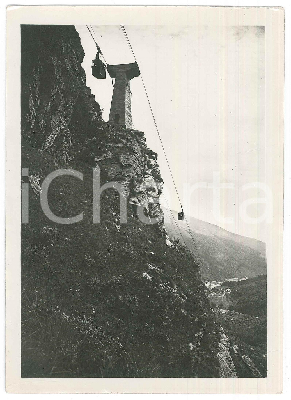 Fotografia d epoca originale 1940 ca ALPI BIELLESI  Funivia di OROPA  Veduta Fotografia 12x17 cm 1