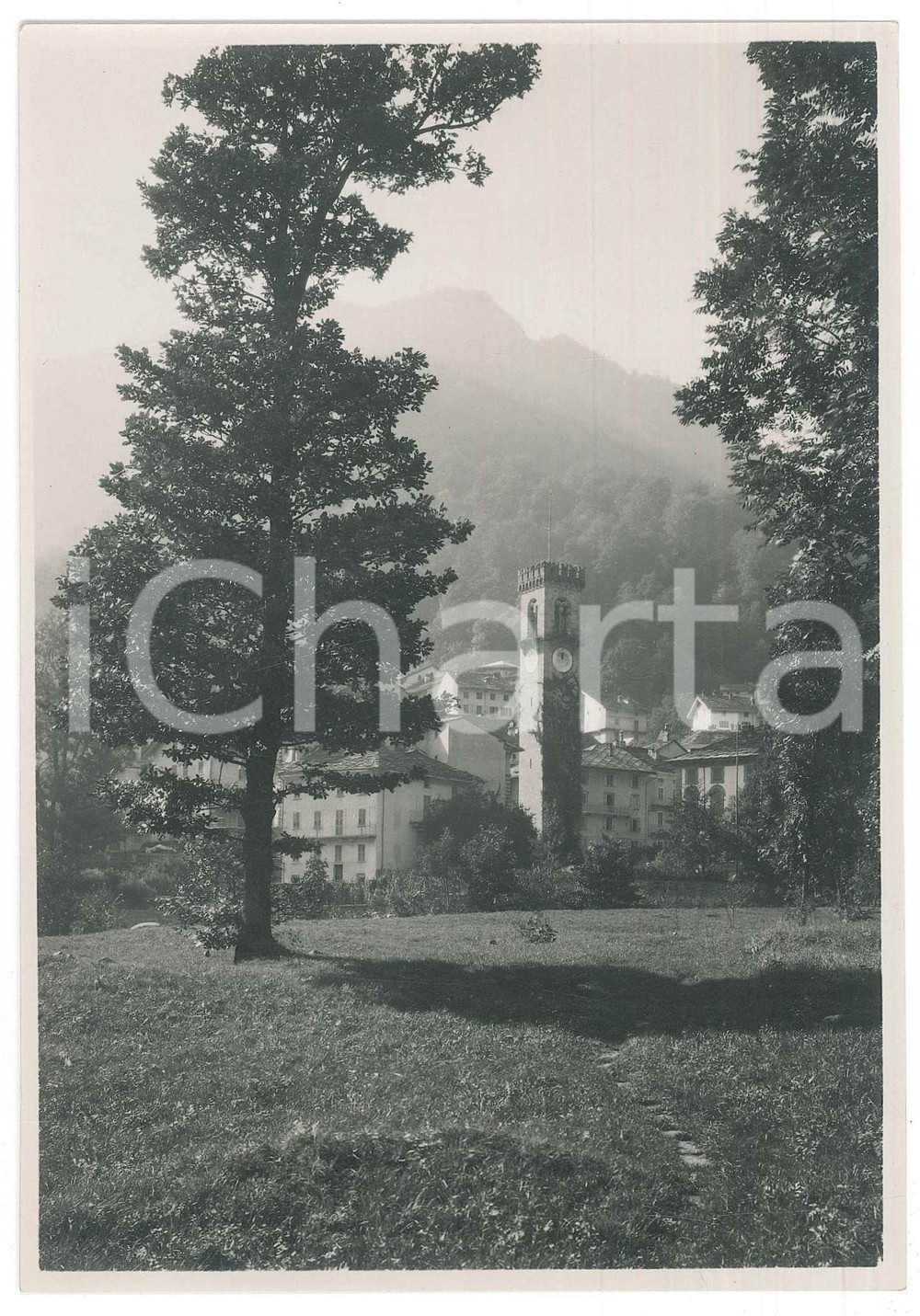 Fotografia d epoca originale 1930 ROSAZZA BI Veduta del paese Fotografia 12x17 cm 1