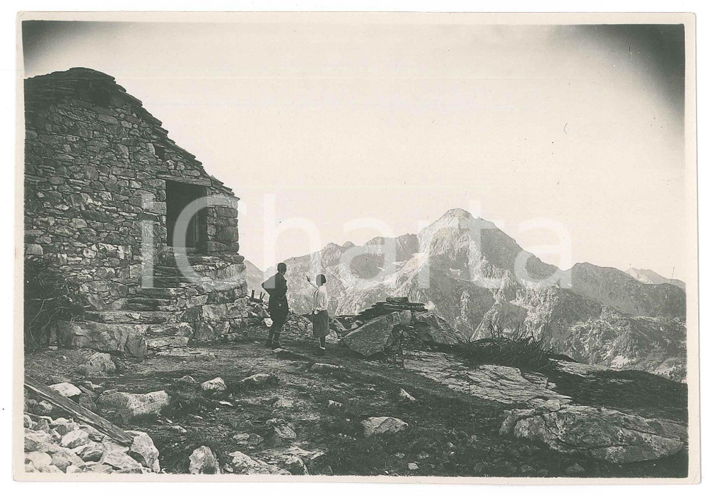 Fotografia d epoca originale 1937 ALPI BIELLESI  Monte PIETRA BIANCA  Escursionisti Fotografia 17x12 cm 1