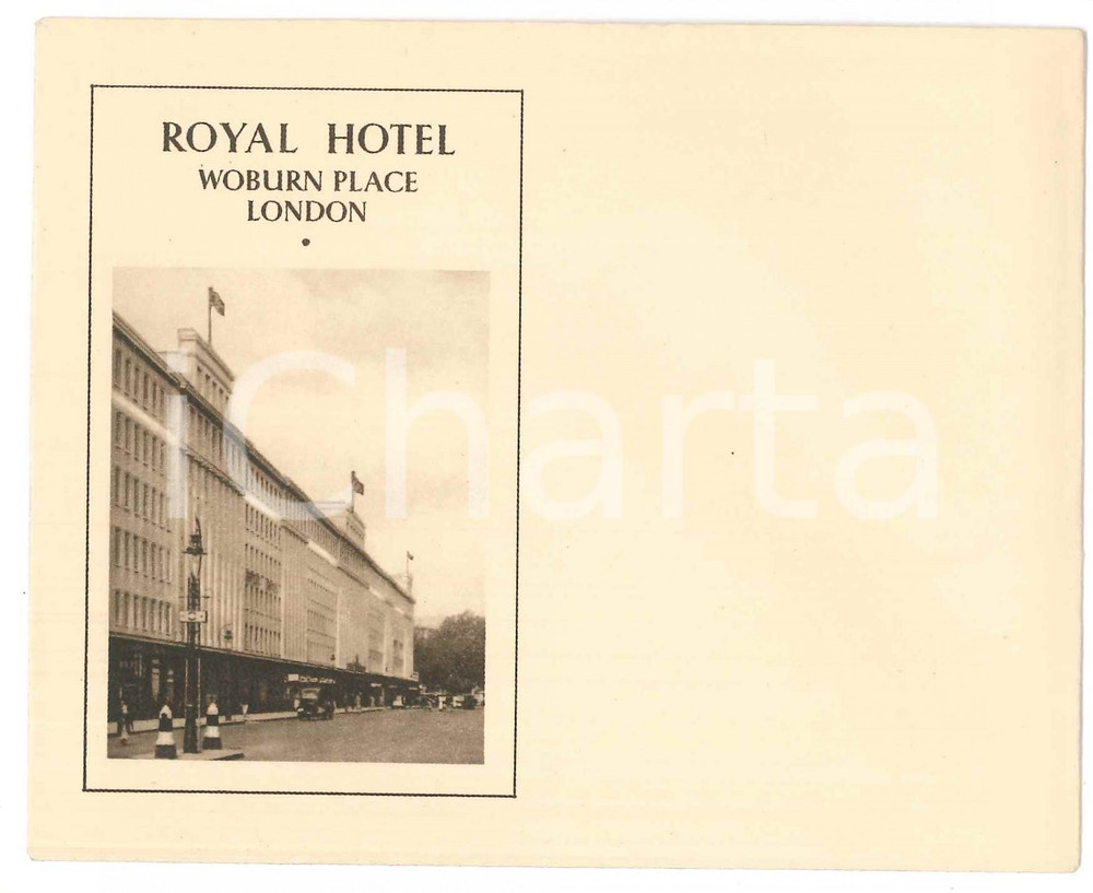 Oggetto da collezione cartaceo 1955 ca LONDON Woburn Place ROYAL HOTEL Busta intestata vuota 14x11 cm 1 1
