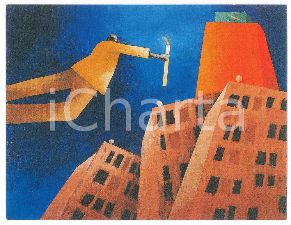 Materiale pubblicitario d’epoca 1996 MILANO Galleria IL CASTELLO  Mostra Emilio TADINI Cartoncino Oltremare 1