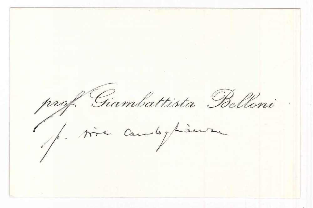 Autografo originale 1970 ca PADOVA Prof. Giambattista BELLONI psichiatra Biglietto visita AUTOGRAFO 1