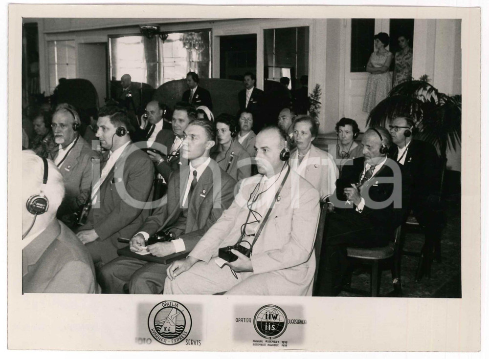 Fotografia d epoca originale 1959 OPATIJA / ABBAZIA Grand Hotel KVARNER  Apertura 12Assemblea I.I.W.  Foto 1