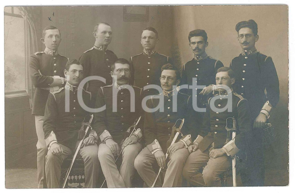 Fotografia d epoca originale 1915 ca K.U.K. ARMEE TRIESTE ? Gruppo di ufficiali Foto A. BRAUNER ZAGREB 1