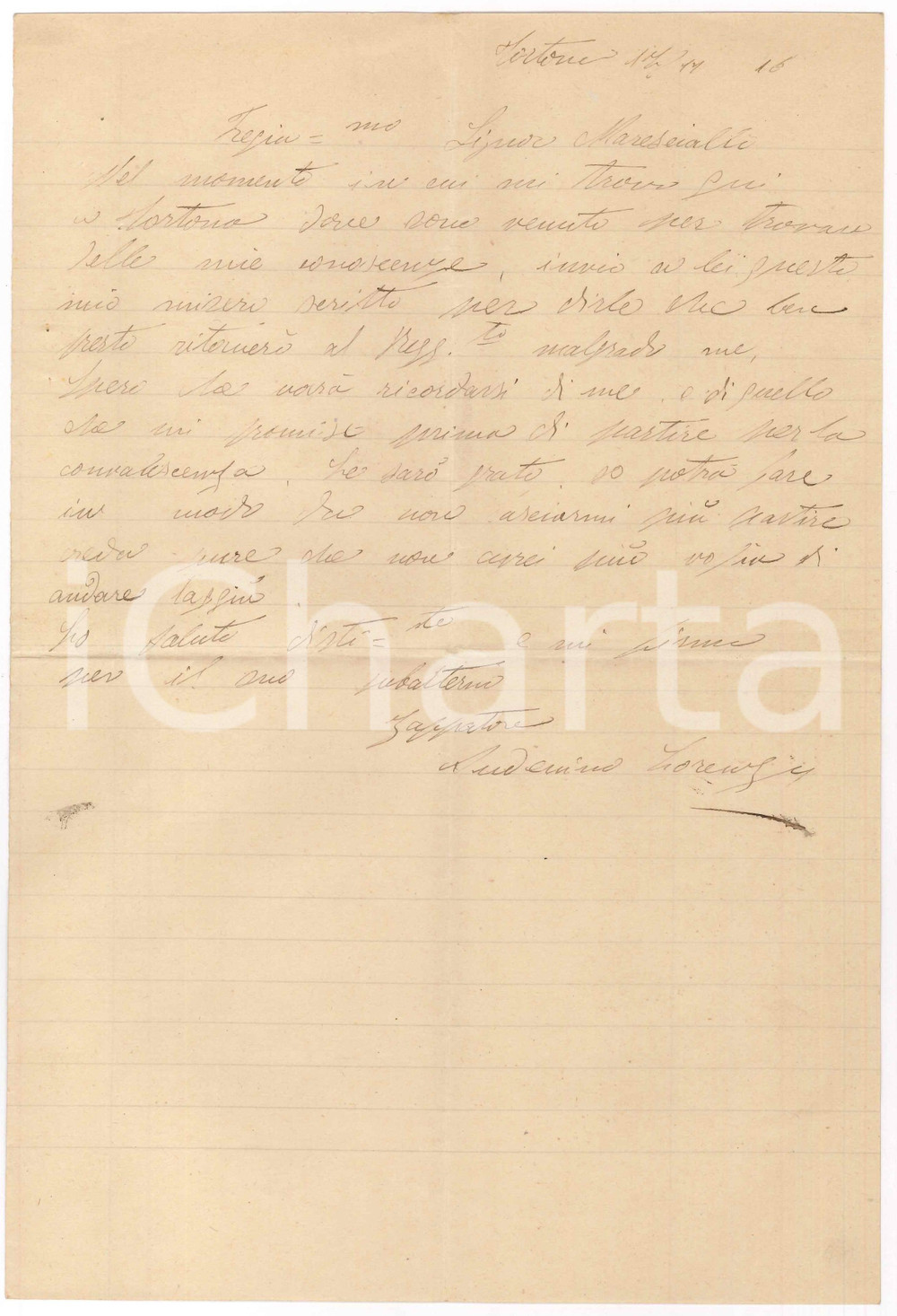 Manoscritto, lettera originale 1916 WW1 TORTONA AL Lettera Lorenzo AUDENINO pronto a tornare in guerra 1