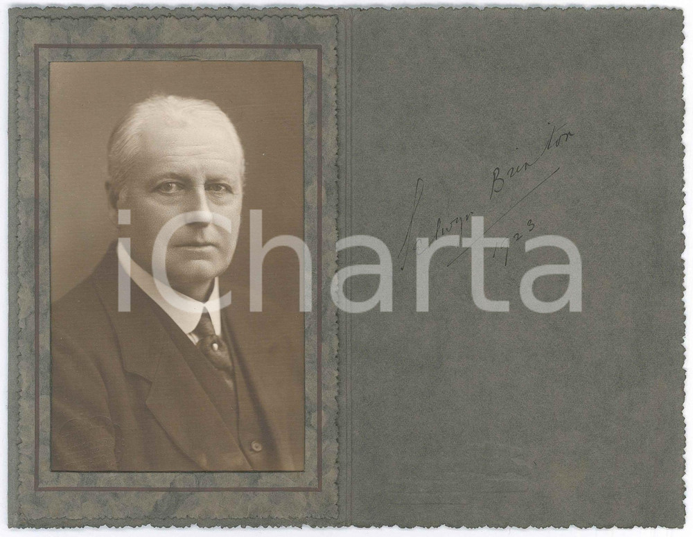 Fotografia d epoca originale 1923 MILANO Ritratto di Selwyn BRINTON scrittore  Foto L. RAVAGNAN 1