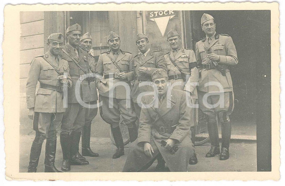 Fotografia d epoca originale 1936 ITALIA  ESERCITO  Gruppo di ufficiali vari reparti 2 Foto 14x9 cm STOCK 1