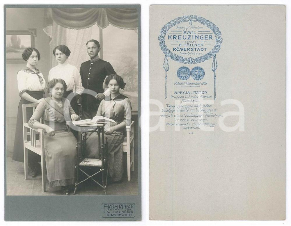 1910 ca ROMERSTADT (D) Ritratto di famiglia con ufficiale - Foto KREUZINGER