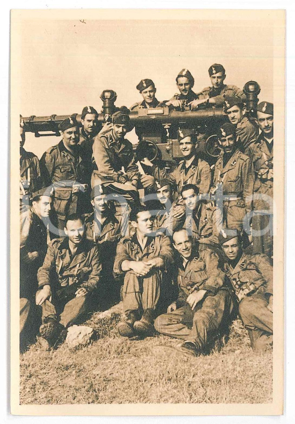 Fotografia d epoca originale 1940 ca Area di GORIZIA  MVSN  Milizia Contraerea 6 Foto 9x14 cm 1