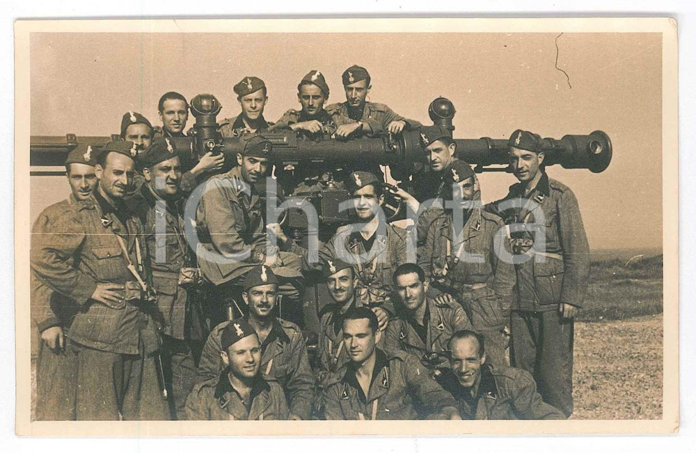 Fotografia d epoca originale 1940 ca Area di GORIZIA  MVSN  Milizia Contraerea 3 Foto 14x9 cm 1