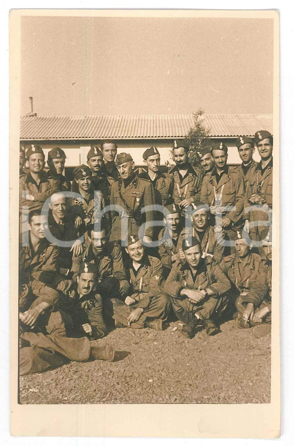 Fotografia d epoca originale 1940 ca Area di GORIZIA  MVSN  Gruppo di miliziani 7 Foto 9x14 cm 1