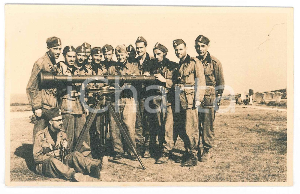 Fotografia d epoca originale 1940 ca Area di GORIZIA  MVSN  Milizia Contraerea 2 Foto 14x9 cm 1