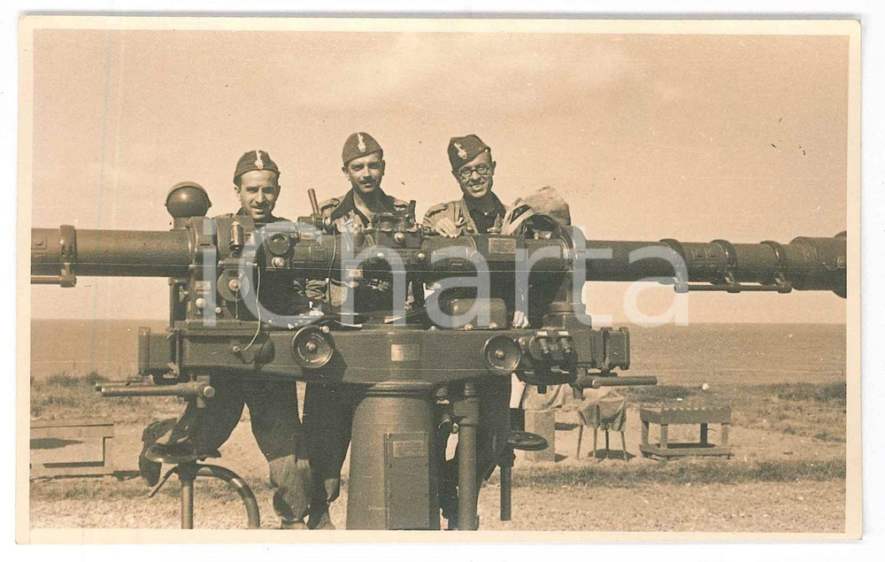 Fotografia d epoca originale 1940 ca Area di GORIZIA  MVSN  Milizia Contraerea 1 Foto 14x9 cm 1
