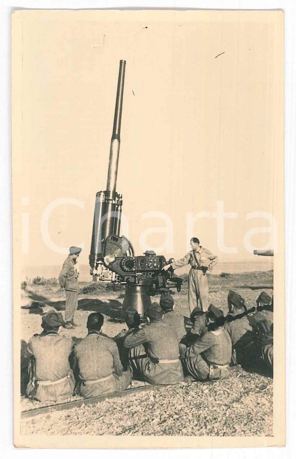 Fotografia d epoca originale 1940 ca Area di GORIZIA  MVSN  Milizia Contraerea 7 Foto 9x14 cm 1