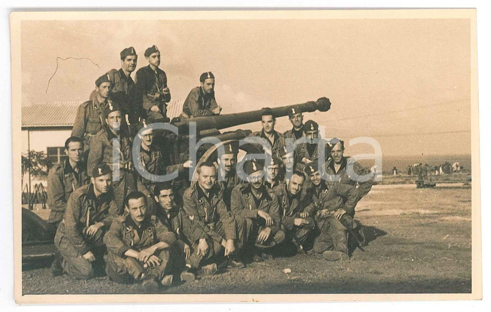 Fotografia d epoca originale 1940 ca Area di GORIZIA  MVSN  Milizia Contraerea 4 Foto 14x9 cm 1