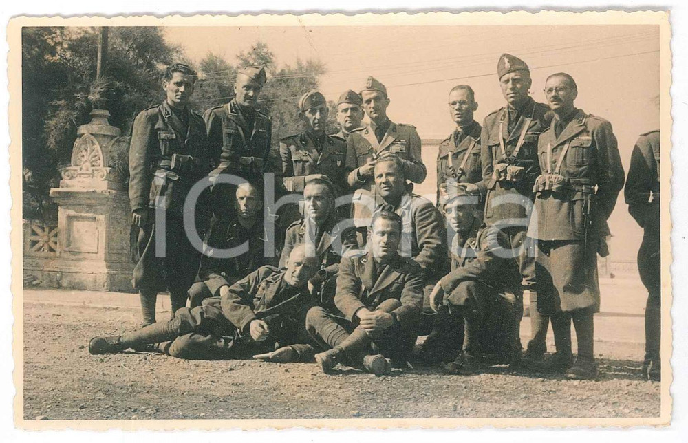 Fotografia d epoca originale 1940 ca Area di GORIZIA  MVSN  Gruppo di miliziani 5 Foto 14x9 cm 1