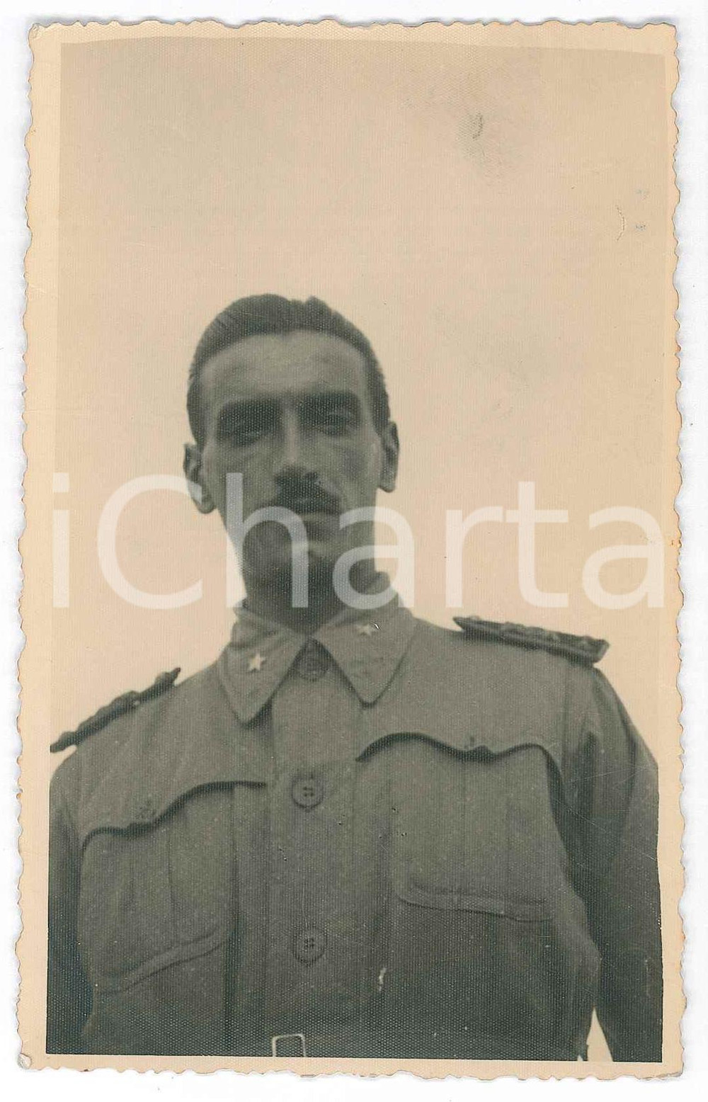 Fotografia d epoca originale 1937 AOI HARAR ETIOPIA Ufficiale BRATTINA  Ritratto 2 Foto 9x14 cm 1