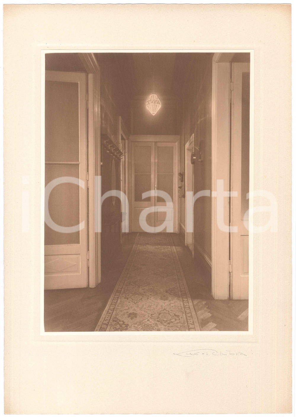 Fotografia d epoca originale 1930 ca TRIESTE ARCHITETTURA INTERNI  Ingresso  Foto LUX ET UMBRA  FIRMATA 1