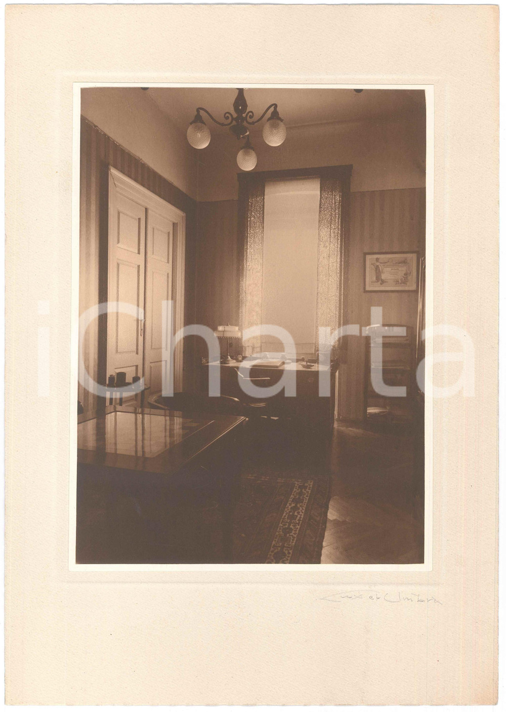 Fotografia d epoca originale 1930 ca TRIESTE ARCHITETTURA INTERNI  Studio  Foto LUX ET UMBRA FIRMATA 1
